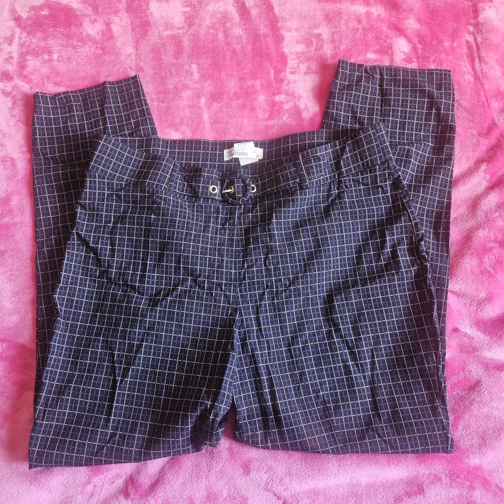 89th & Madison Black and White Patterned Pants